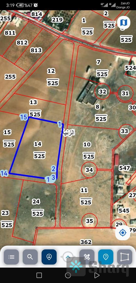 ارض للبيع 12دونم بالزيتونه بالقرب من اشاره الزنيه من اراضي المفرق حوض كايد