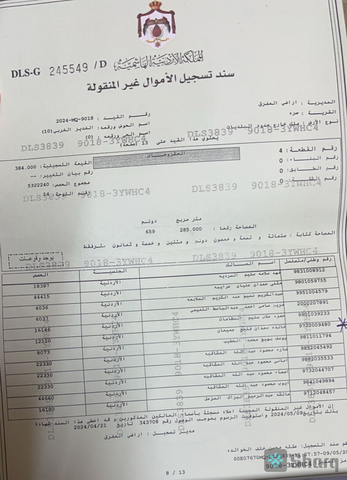 ارض للبيع مساحة الأرض دونم من المالك مباشره  المفرق